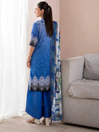 3 Piece Stitched Lawn Suit - Ready To Wear