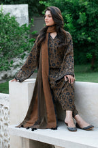 3 Piece Stitched Lawn Suit - Ready To Wear