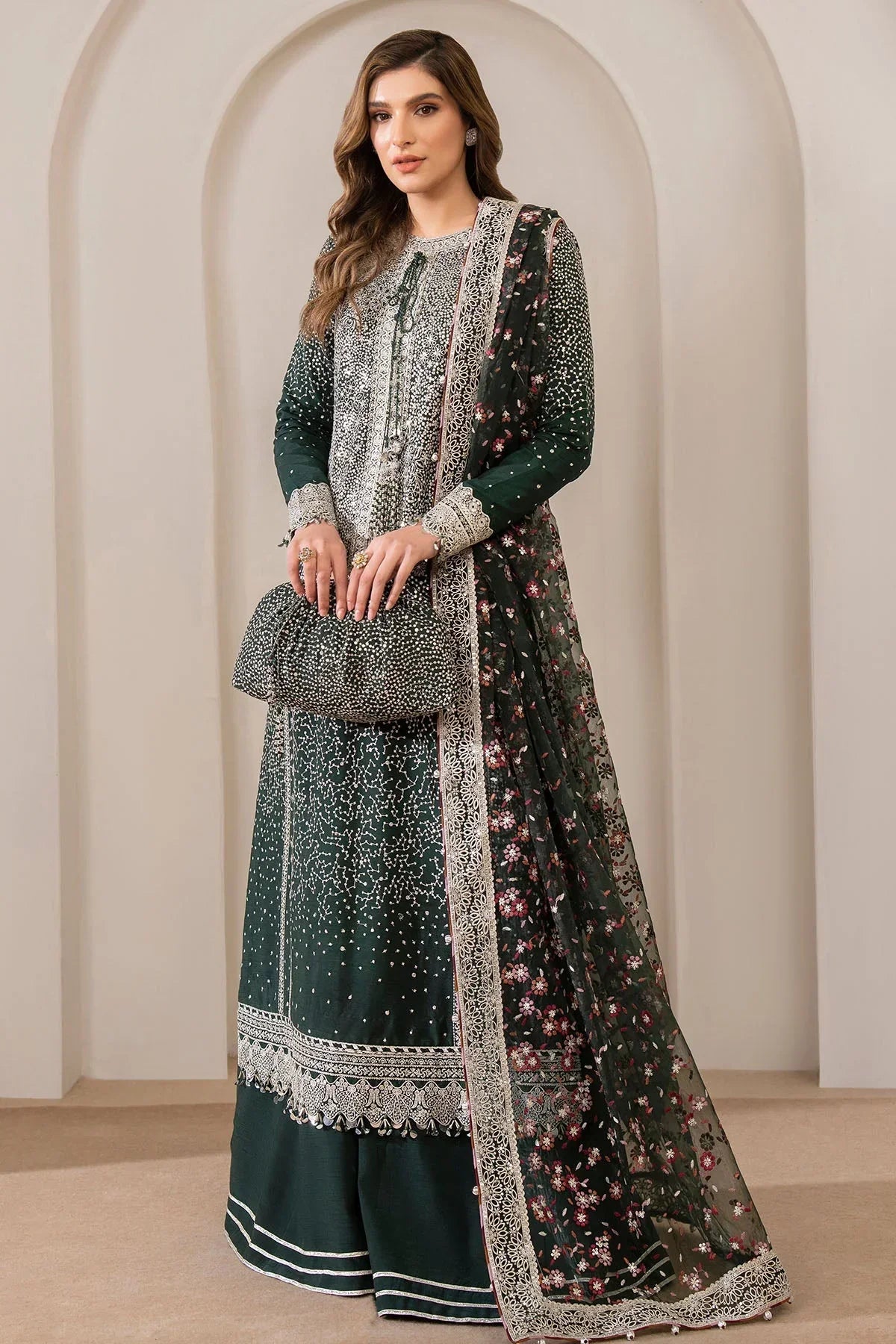 03-Piece Chiffon Suit With Heavy Embroidery - Ready To Wear