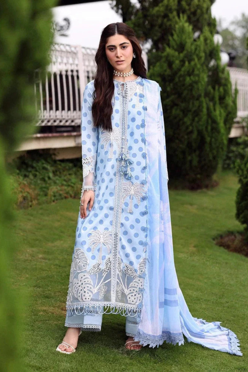03-Piece Printed Lawn Suit With Chiffon Dupatta | Ready To Wear