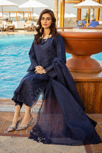 3 Piece Stitched Embroidered Chikankari Suit - Ready To Wear