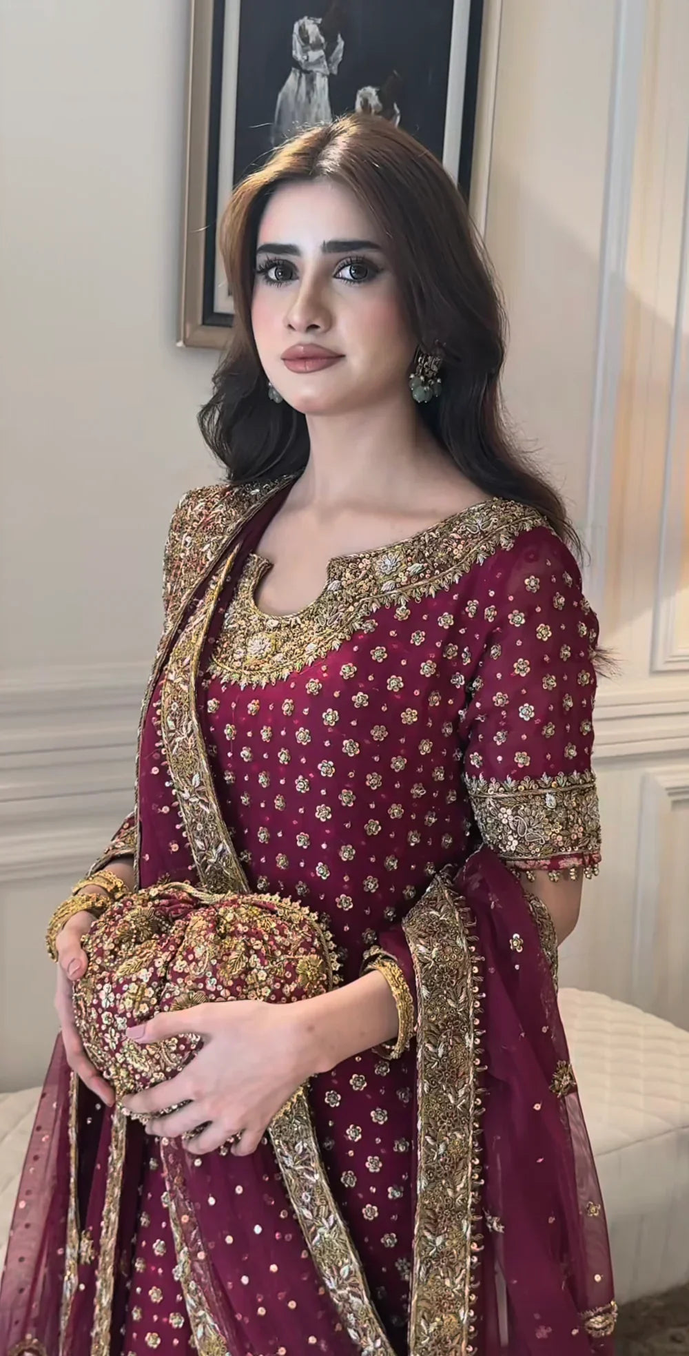 03-Piece Chiffon Suit With Adda Embroidery - Ready To Wear