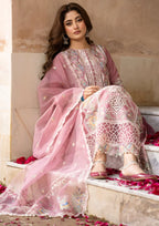 Dusky Mauve - Embroidered Lawn Suit With Net Dupatta | Ready To Wear