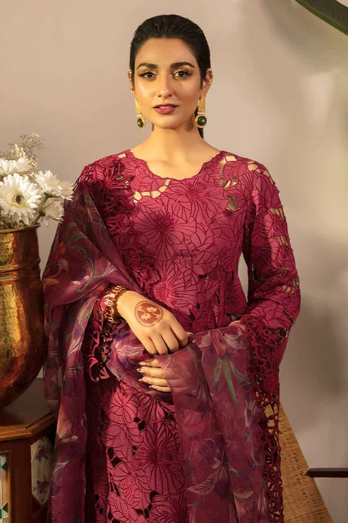 03-Piece Suit With Chikankari Embroidery - Ready To Wear