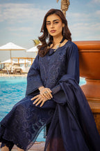 3 Piece Stitched Embroidered Chikankari Suit - Ready To Wear