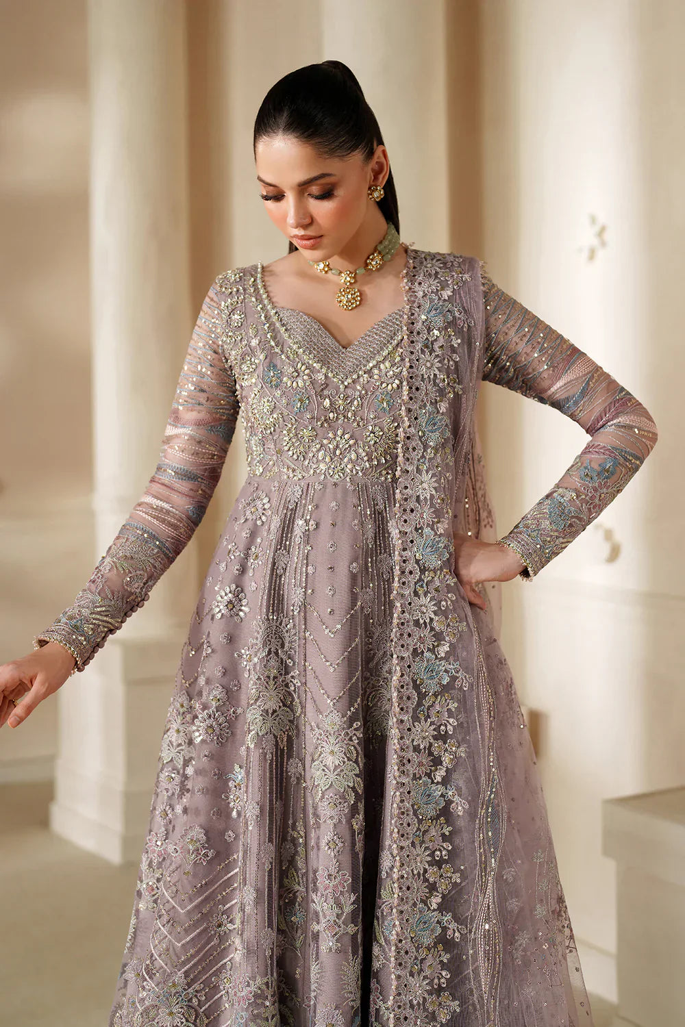 03-Piece Chiffon Suit With Heavy Embroidery - Ready To Wear