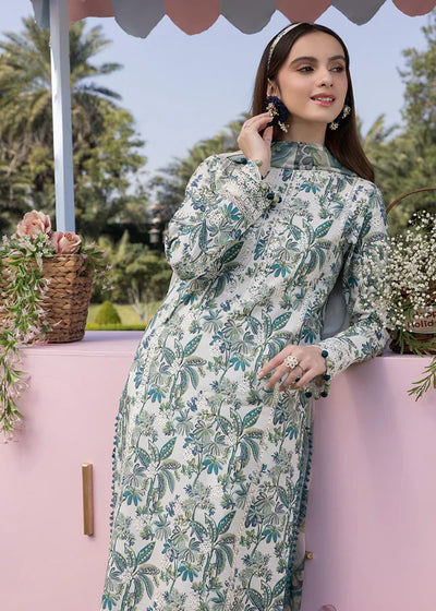 03-Piece Printed Lawn Suit With Chikankari Embroidery- Ready To Wear