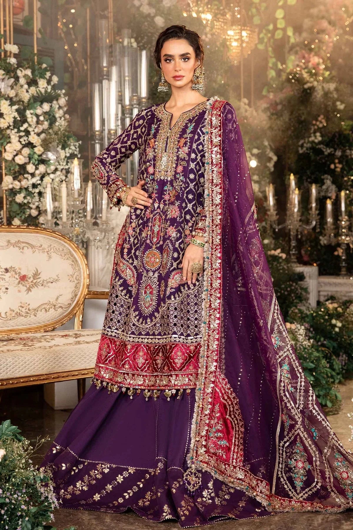 03-Piece Chiffon Suit With Heavy Embroidery - Ready To Wear