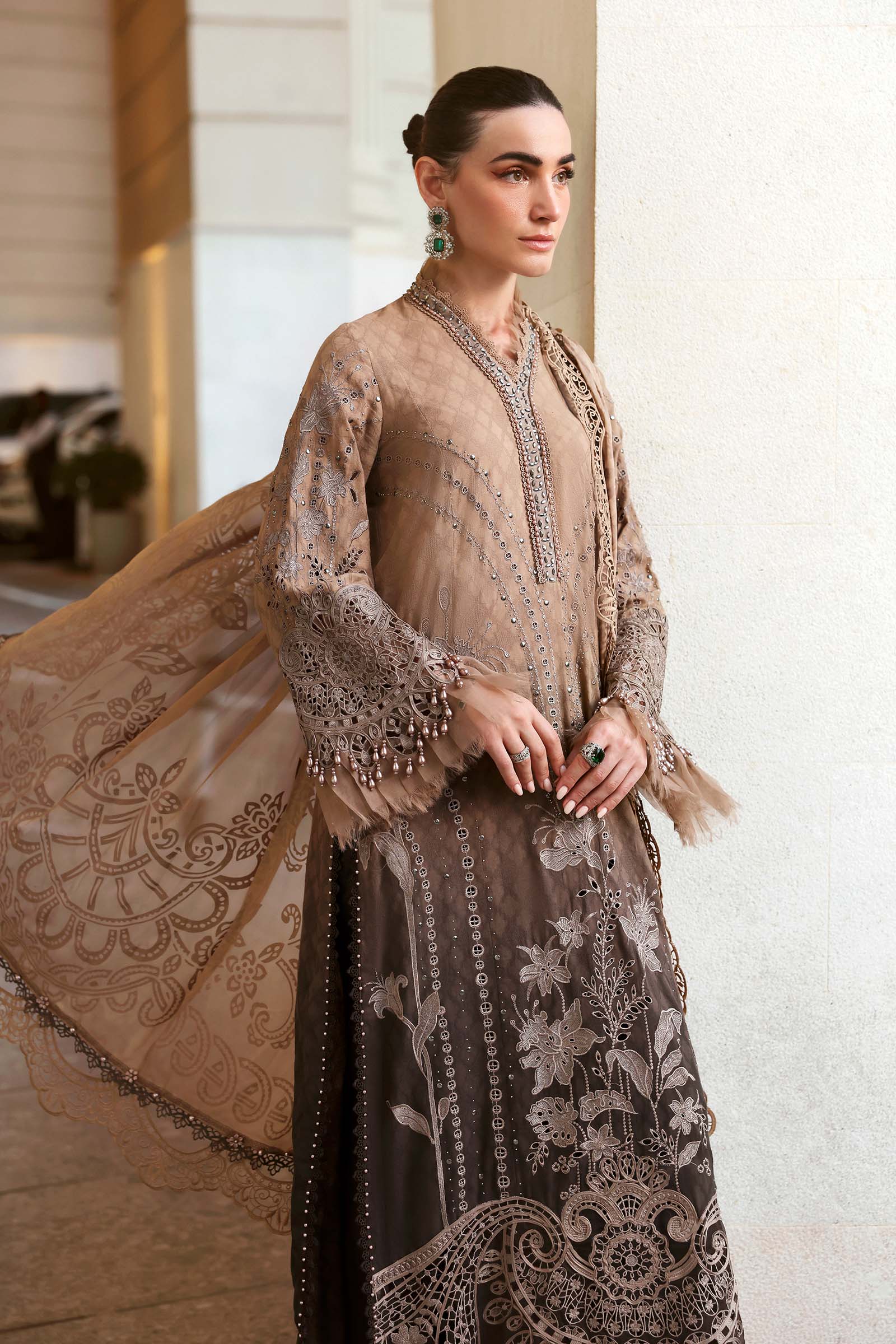 03-Piece Embroidered Printed Chiffon Suit | Ready To Wear