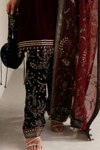 3 Piece Stitched Embroidered Velvet Suit - Ready To Wear
