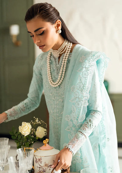 Ice Blue Elegance - Embroidered Lawn Suit | Ready To Wear