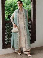 Ivory Sage Chikankari - Lawn Suit With Chikankari Dupatta | Ready To Wear