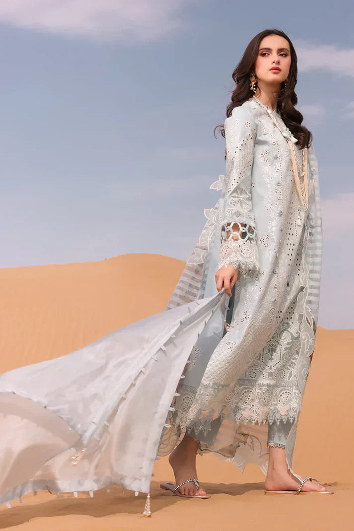 03-Piece Chikankari Suit With Embroidery - Ready To Wear