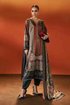 Charcoal Maroon - 3 Piece Printed Lawn Suit | Ready To Wear