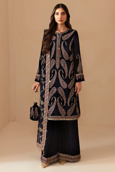 3 Piece Stitched Velvet Suit - Ready To Wear