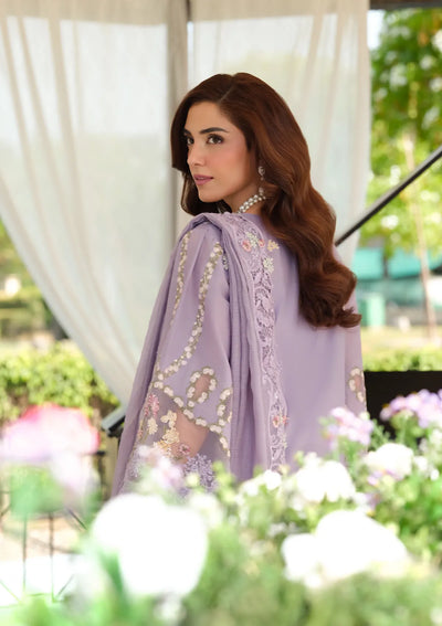 03-Piece Chikankari Cotton Suit With Embroidery - Ready To Wear