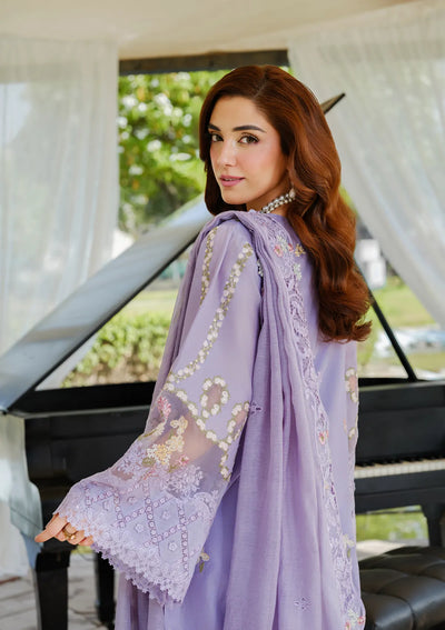 03-Piece Chikankari Cotton Suit With Embroidery - Ready To Wear