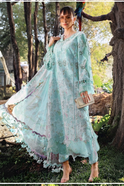 03-Piece Printed Lawn Suit With Chikankari Embroidery - Ready To Wear